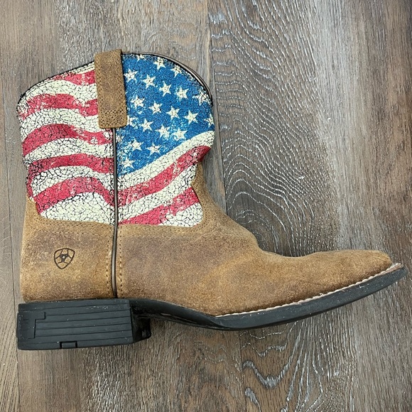 Ariat Youth Stars and Stripes American Flag Leather Cowboy Boots Size 5.5 Men - Picture 1 of 12